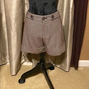 Brown and Creme colored Houndstooth Shorts